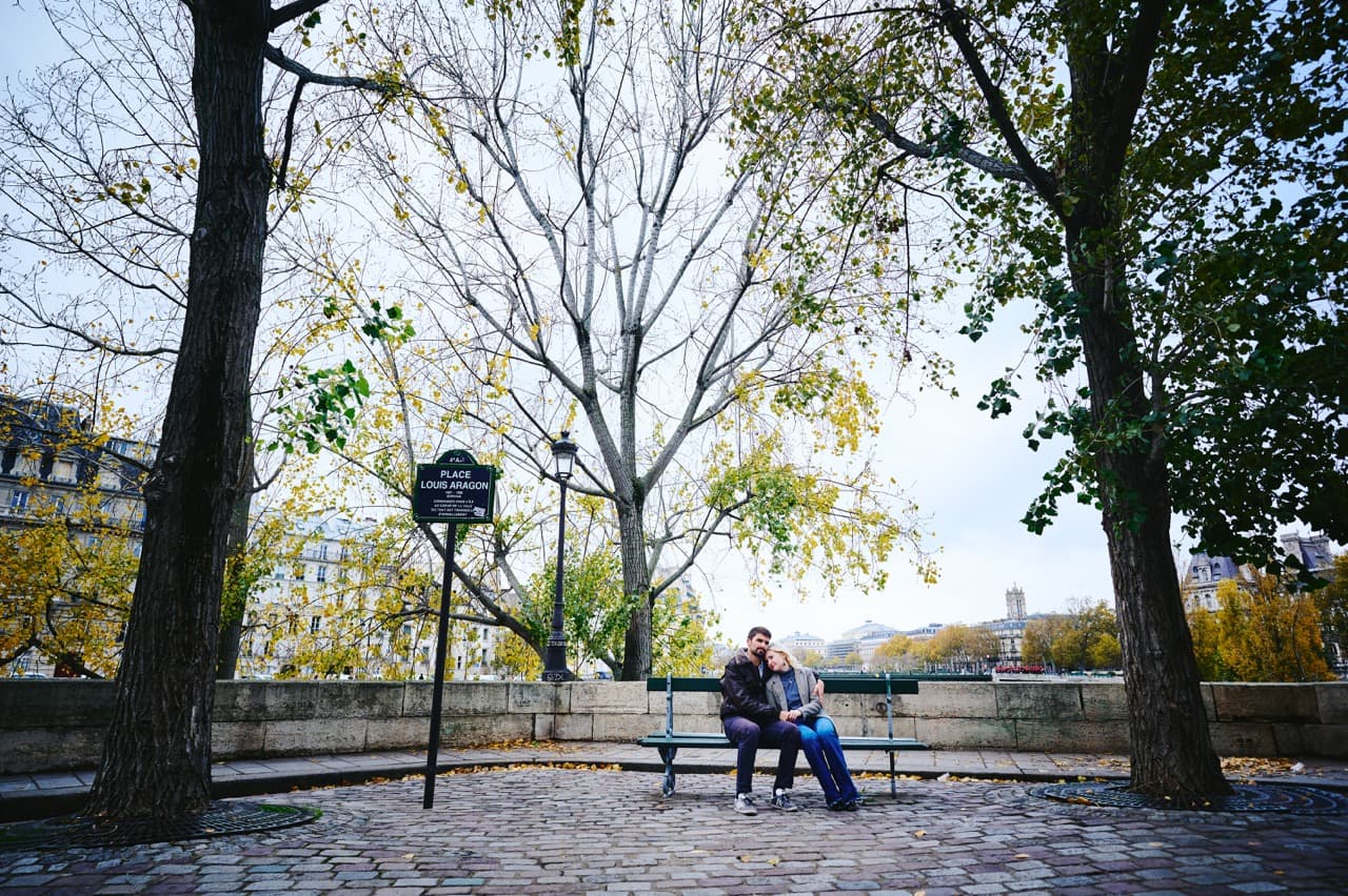 Antoine and Florentina on Place Aragon